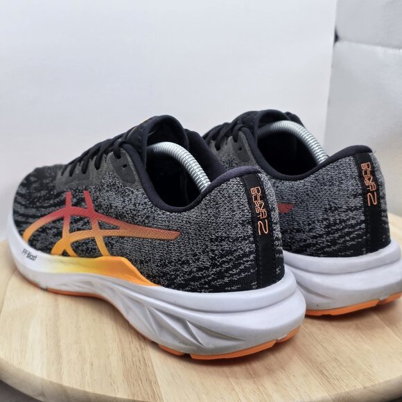 ASICS Mens Black & Orange Dynablast 2 Running Shoes Trainers US 10.5 - Picture 7 of 9